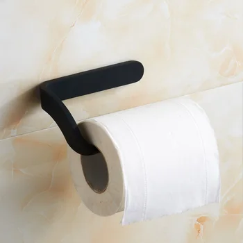 Черен държач за тоалетна хартия, Хромиран Държач за тоалетна хартия, Аксесоари за баня, стенен монтаж