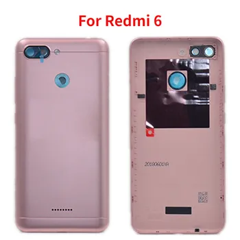 Делото на Отделението за батерията За Xiaomi Redmi 6 Капак на Отделението за батерията Задната Врата Смяна на Корпуса на Обектива на Камерата + Бутона за Регулиране на силата на звука на Храна