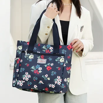 Модерна дамска чанта през рамо с голям капацитет от висококачествена тъкан, женствена чанта с горната дръжка, Красива Стилна чанта за пазаруване Gilrs, чанта