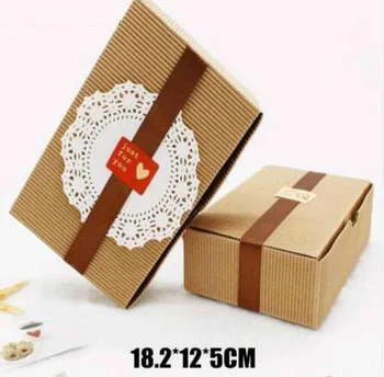 ПРОБА кутии от Крафт-хартия ръчно изработени картонени кутии за опаковане на подаръци сватба, Опаковъчен плик за сапун, хранителни продукти, на лунната торта 18,2 * 12 * 5 см 2 бр./лот