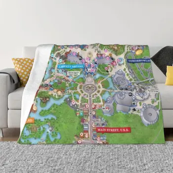 Карта на тематичен парк, топло одеяло за зимата Хелоуин