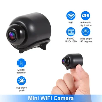 Мини WiFi камера 1080P HD, камера за нощно виждане с откриване на движение, камера дома за сигурност, видео-наблюдение, видеоняня, видео камера