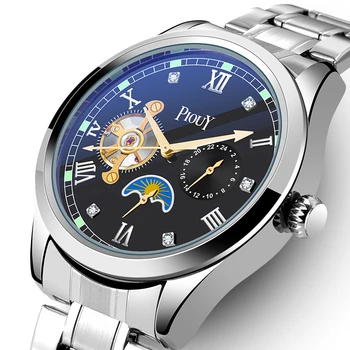 Мъжки часовник Механичен часовник с виртуален скелет Водоустойчиви Спортни Студентски Луксозни мъжки часовници Безплатна доставка на Стоки, Часовници Автоматично