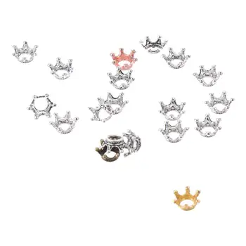 Метални мъниста във формата на корона, златни, сребърни, бронзови, розово-златни Шапки във формата на короната, Свързващи мъниста, Бижута, Аксесоари