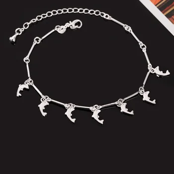 корейската мода 925 Сребро, Красиви романтични Гривни-на веригата за доставки с делфини за жени, вечерни сватбени аксесоари, подаръци, бижута