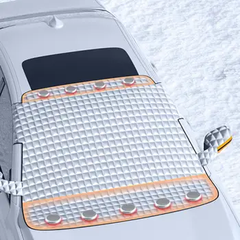Магнитен снежната покривка за автомобил, универсална снежната покривка на предното стъкло на превозното средство с магнити, устойчива на слънце, срещу замръзване, сгъваема за зимата