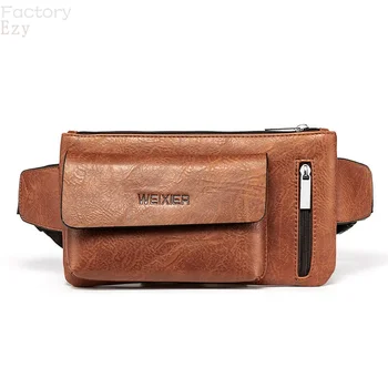 Мъжки чанти на колан, всекидневни каишка за телефон, Поясная чанта за мобилен телефон, модерен външен Вид, изкуствена кожа