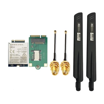 Модул Quectel EM12-G LTE Cat12 M. 2 с адаптер M. 2 за MINI PCIE adpter 4G 38dbi антена IPEX4-SMA female pigtial