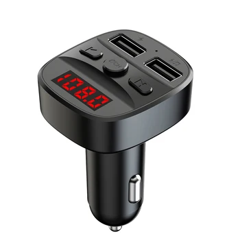 Нов автомобилен Bluetooth Хендсфри 5.0 FM-Предавател Комплект за Кола MP3-Модулатор Плейър Аудиоприемник Хендсфри 2 USB Бързо Зарядно Устройство