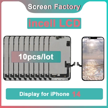 10 Бр. LCD дисплей Incell за iPhone 14 с цифров преобразувател на дисплея в събирането, Смяна на сензорен екран, Поддръжка на програмиране True Tone