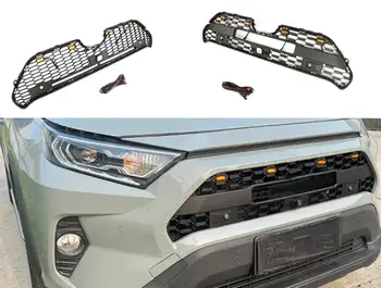 Авточасти Окото на предната решетка на автомобила е с led подсветка е подходящ за TOYOTA RAV4 2020, черна предна решетка, предна броня