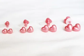 40шт 10мм 13 мм 15 мм 17 мм розови пластмасови носове стомахът му се за играчки във формата на сърце с шайба за куклено занаяти собствените си ръце.