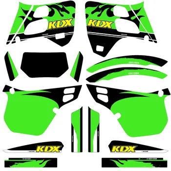 Мотоциклет пълен набор от графични етикети, 3M комплекти стикери за Kawasaki KDX125 KDX125SR KDX 125 За Kawasaki KDX 125