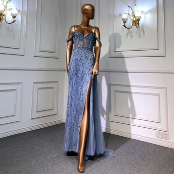 Синята Русалка, елегантни вечерни рокли във формата на сърце, рокли 2023, луксозни, бродирани с мъниста, за жени, парти BLA71571 Serene Hill