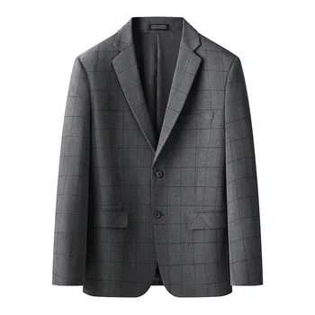 7258-T -Бизнес тънка професионална официално облекло Корейската версия на сивото ежедневна костюм за мъже