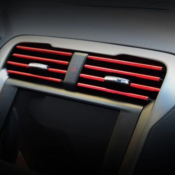 10шт Универсални автомобилни воздухозаборников Декоративни ленти Форма за стайлинг на коли Формоване интериор Тапицерия на вентилационни отвори Решетката на климатика Стикер на колата