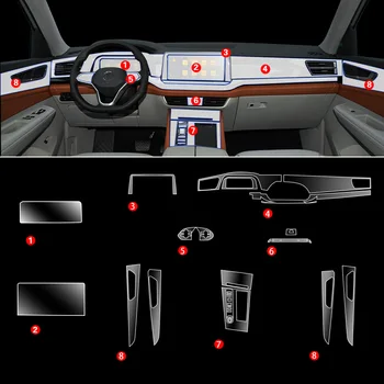 За Volkswagen VW Teramont X 2021-2023 Прозрачен филм от TPU Вътрешна стикер Централна конзола скоростна кутия Навигатор Вратата на Аксесоари за Автомобили