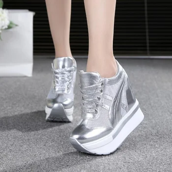 2022 НОВИ класически дамски мрежести обувки на платформа, бели обувки на висок ток, градинска обувки на танкетке, дишаща ежедневни дамски обувки